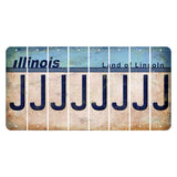 Illinois Light Blue Cut License Plate Strips (Set of 8) J