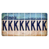 Illinois Light Blue Cut License Plate Strips (Set of 8) K