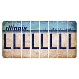 Illinois Light Blue Cut License Plate Strips (Set of 8) L