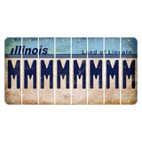 Illinois Light Blue Cut License Plate Strips (Set of 8) M