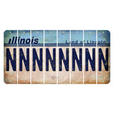 Illinois Light Blue Cut License Plate Strips (Set of 8) N