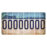 Illinois Light Blue Cut License Plate Strips (Set of 8) O