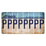 Illinois Light Blue Cut License Plate Strips (Set of 8) P