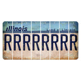 Illinois Light Blue Cut License Plate Strips (Set of 8) R
