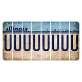 Illinois Light Blue Cut License Plate Strips (Set of 8) U