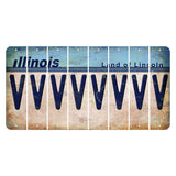 Illinois Light Blue Cut License Plate Strips (Set of 8) V