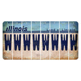 Illinois Light Blue Cut License Plate Strips (Set of 8) W