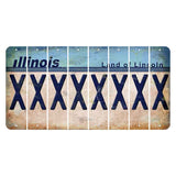 Illinois Light Blue Cut License Plate Strips (Set of 8) X