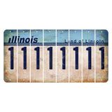 Illinois Light Blue Cut License Plate Strips (Set of 8) 1