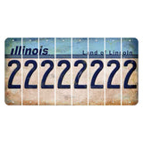 Illinois Light Blue Cut License Plate Strips (Set of 8) 2