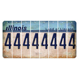 Illinois Light Blue Cut License Plate Strips (Set of 8) 4