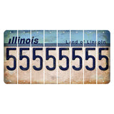 Illinois Light Blue Cut License Plate Strips (Set of 8) 5