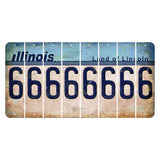 Illinois Light Blue Cut License Plate Strips (Set of 8) 6