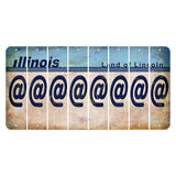 Illinois Light Blue Cut License Plate Strips (Set of 8) At Sign