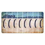 Illinois Light Blue Cut License Plate Strips (Set of 8) Parenthesis - Left
