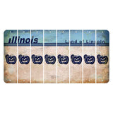 Illinois Light Blue Cut License Plate Strips (Set of 8) Pumpkin
