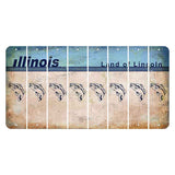 Illinois Light Blue Cut License Plate Strips (Set of 8) Fish