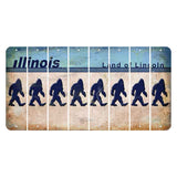 Illinois Light Blue Cut License Plate Strips (Set of 8) Bigfoot