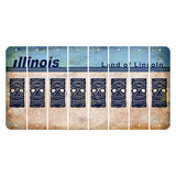 Illinois Light Blue Cut License Plate Strips (Set of 8) Tiki