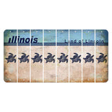 Illinois Light Blue Cut License Plate Strips (Set of 8) Sea Turtle