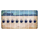 Illinois Light Blue Cut License Plate Strips (Set of 8) Coffee Mug