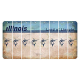 Illinois Light Blue Cut License Plate Strips (Set of 8) Swordfish