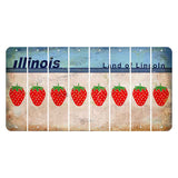 Illinois Light Blue Cut License Plate Strips (Set of 8) Strawberry