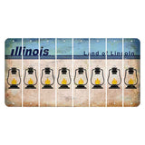 Illinois Light Blue Cut License Plate Strips (Set of 8) Lantern