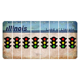 Illinois Light Blue Cut License Plate Strips (Set of 8) Traffic Light