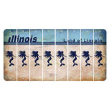 Illinois Light Blue Cut License Plate Strips (Set of 8) Mermaid