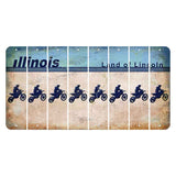 Illinois Light Blue Cut License Plate Strips (Set of 8) Dirtbike Rider