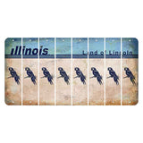 Illinois Light Blue Cut License Plate Strips (Set of 8) Parrot