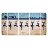 Illinois Light Blue Cut License Plate Strips (Set of 8) Ballerina Dancer
