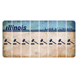 Illinois Light Blue Cut License Plate Strips (Set of 8) Gavel