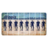 Illinois Light Blue Cut License Plate Strips (Set of 8) Zombie