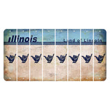 Illinois Light Blue Cut License Plate Strips (Set of 8) Hang Loose