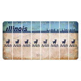 Illinois Light Blue Cut License Plate Strips (Set of 8) Zodiac Sign - Aries