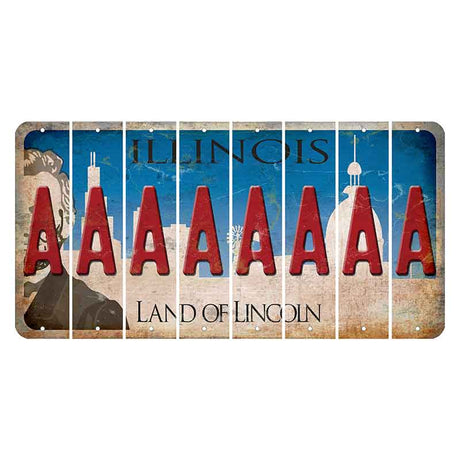 Illinois Skyline Cut License Plate Strips (Set of 8) A