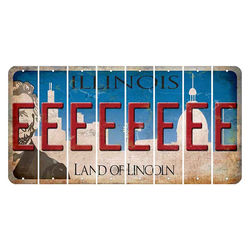 Illinois Skyline Cut License Plate Strips (Set of 8) E
