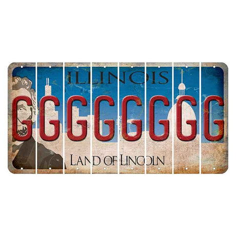 Illinois Skyline Cut License Plate Strips (Set of 8) G