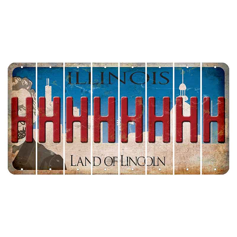 Illinois Skyline Cut License Plate Strips (Set of 8) H
