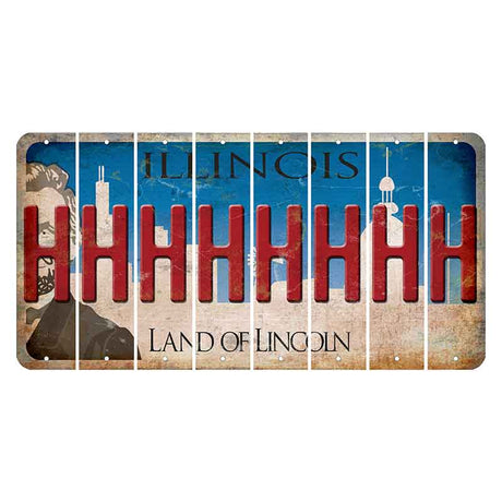 Illinois Skyline Cut License Plate Strips (Set of 8) H