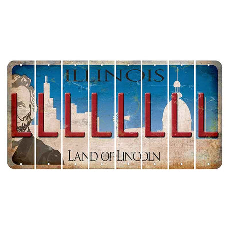 Illinois Skyline Cut License Plate Strips (Set of 8) L
