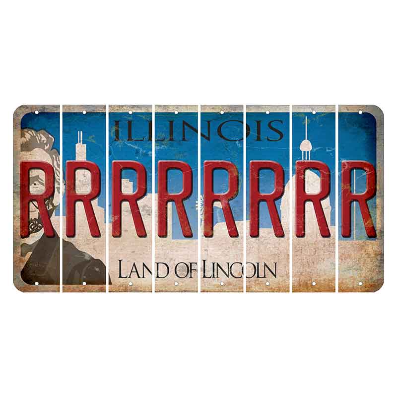 Illinois Skyline Cut License Plate Strips (Set of 8) R