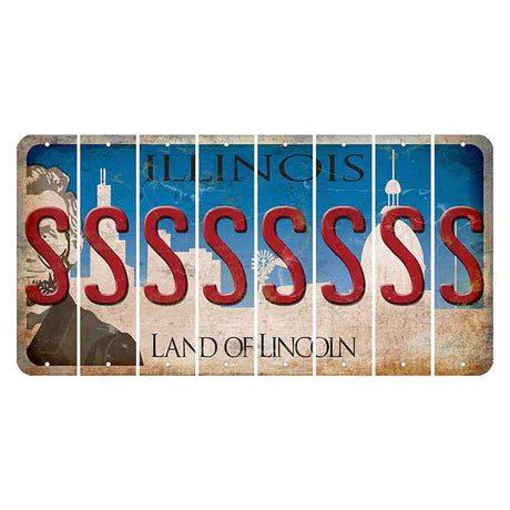 Illinois Skyline Cut License Plate Strips (Set of 8) S