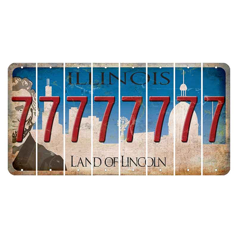 Illinois Skyline Cut License Plate Strips (Set of 8) 7