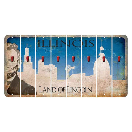 Illinois Skyline Cut License Plate Strips (Set of 8) Apostrophe