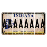 Indiana Bicentennial Cut License Plate Strips (Set of 8) A