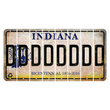 Indiana Bicentennial Cut License Plate Strips (Set of 8) D