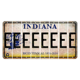 Indiana Bicentennial Cut License Plate Strips (Set of 8) E